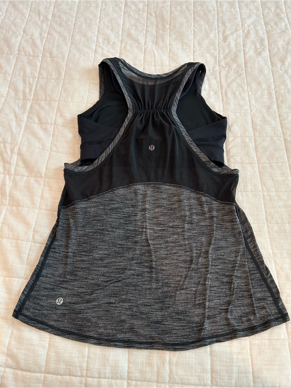 lululemon athletica Women's Black & Gray Racerback Tank, built in sports bra